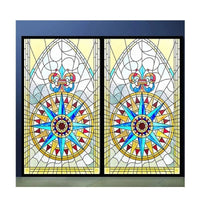 OEM antique stained glass windows value exterior aluminum clad oak wood frame window transom — thumbnail 2