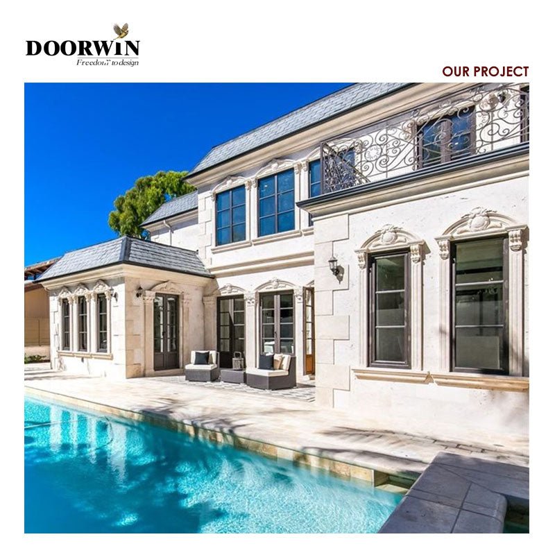 Optional color and shape American Standard Elegant Design Wood French Window floor to ceiling windows - Doorwin Group Windows & Doors