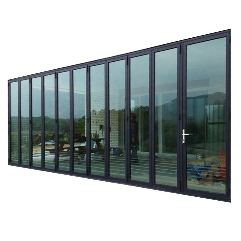 Order from china direct main entrance doors design double glass bi-folding door with low-e coating by Doorwin — product image 1