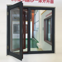 Outswing-Window-With-Wood Grain-Color-Finishing aluminum window — thumbnail 2