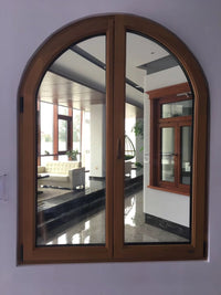 pine larch arched top french casement window with maco hardware — thumbnail 3