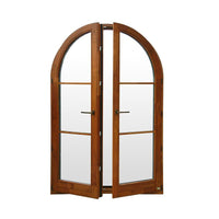 pine larch arched top french casement window with maco hardware — thumbnail 2
