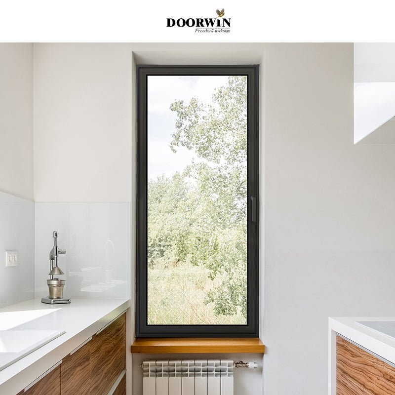 Popular design for ocean area Narrow frame toughened glass impact resistant  for tilt turn opening thermal break swing windows — product image 5