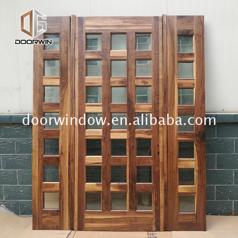 Professional factory full light exterior wood door front designs for houses entry with sidelites — product image 1