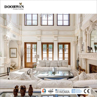 [RECOMMENDED WOOD TILT & TURN WINDOWS] China factory high quality House thermal break grill design aluminum clad wood casement Inward Opening French window — thumbnail 7
