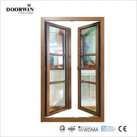 [RECOMMENDED WOOD TILT & TURN WINDOWS] China factory high quality House thermal break grill design aluminum clad wood casement Inward Opening French window — thumbnail 8
