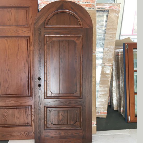Round Top Design Timber Interior Door Oak Wood Hinged Door - China Inner Door, Lowes Louvered Wood Door - Doorwin Group Windows & Doors