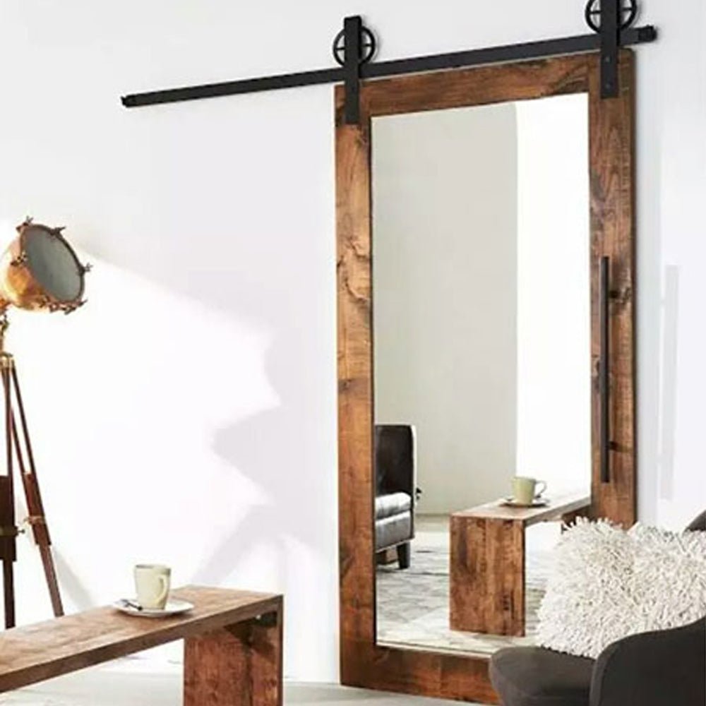 Rustic Style Finished Mirror Sliding Barn Doors by Doorwin - Doorwin Group Windows & Doors