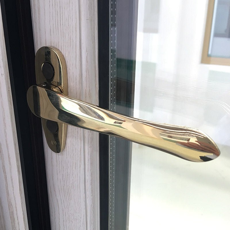 San Diego white shatterproof outswing window with wood grain color finishing windows with safety glass — product image 6