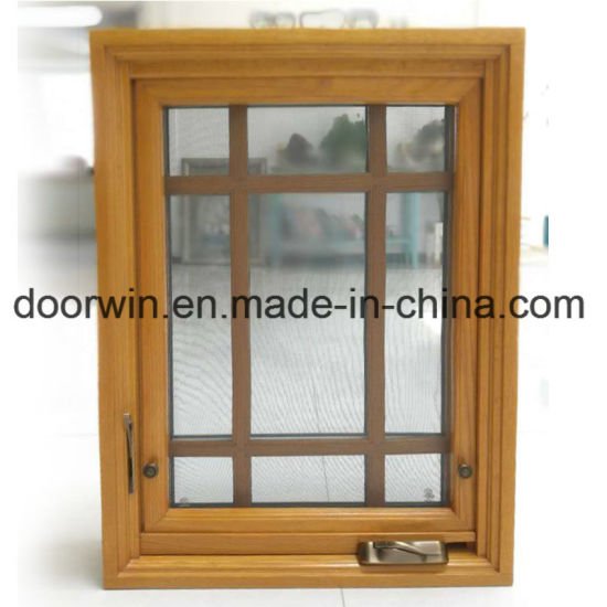 Simple Design Glass Casement Window with Foldable Crank Handle and Aluminum Clad Oak Wood Frame - China Grill Design Crank Window, American Crank Window — product image 0