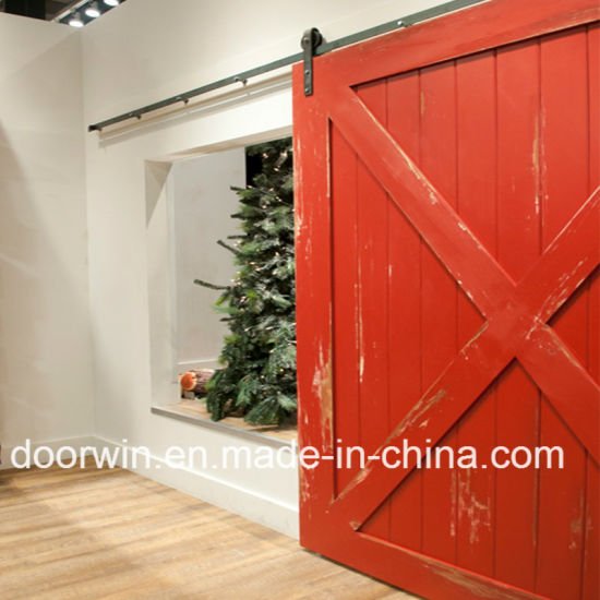 Simple Drawing X Type Design Wooden Sliding Door - China Pine Wood Door, Sliding Barn Door — product image 0