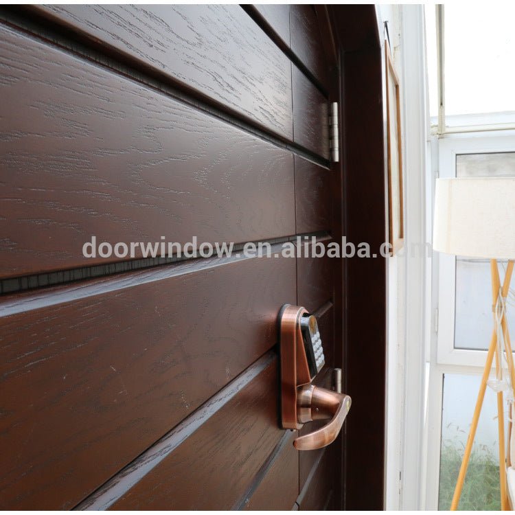 Simple fashion exterior swinging doors double door made of 100% solid red oak wood by Doorwin — product image 5