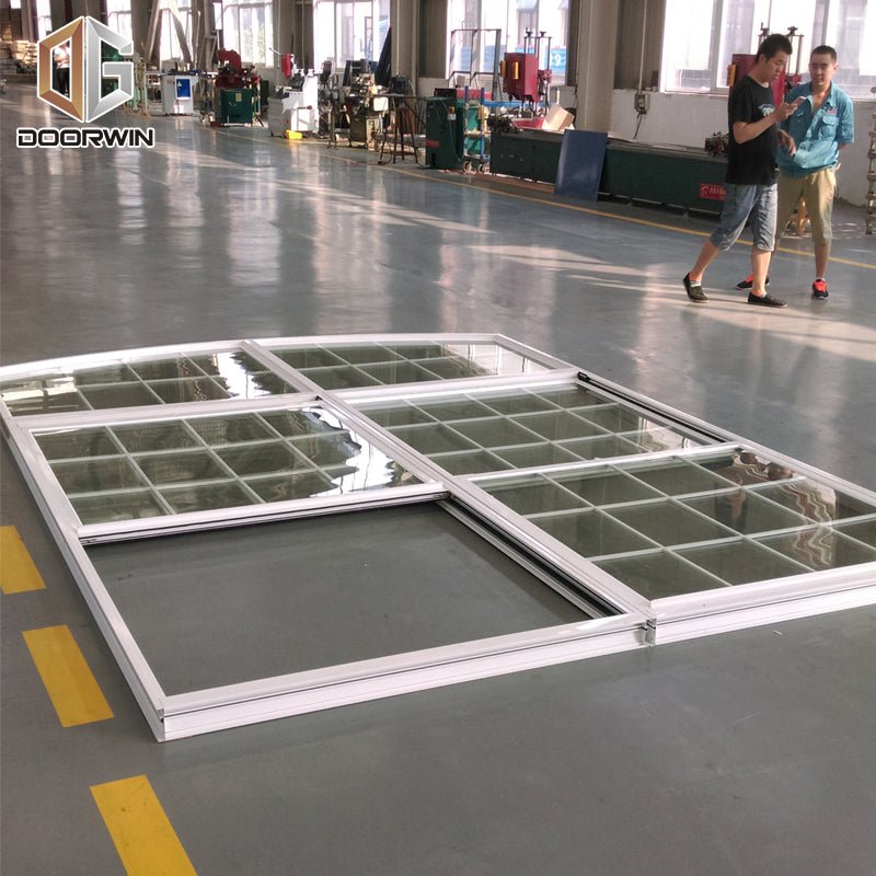 single & double hung window-01 white thermal break aluminum window with grilles - Doorwin Group Windows & Doors