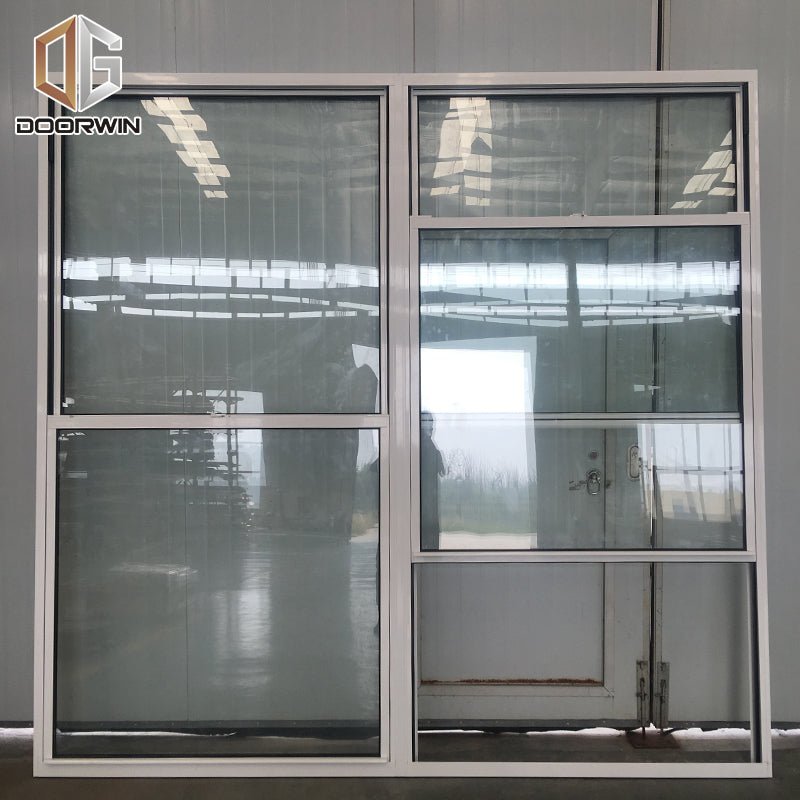 single & double hung window-01 white thermal break aluminum window with grilles - Doorwin Group Windows & Doors