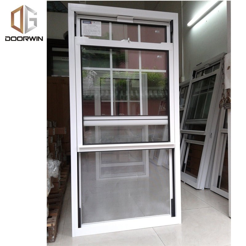 single & double hung window-01 white thermal break aluminum window with grilles - Doorwin Group Windows & Doors
