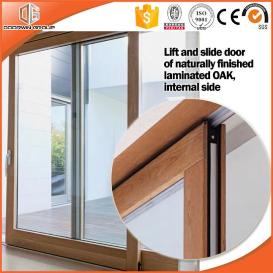 Sliding Door with Fixed Sash Pictures, America Style Aluminum Clading Solid Wood Lift Sliding Door China Supplier - China Wood Door, Solid Wood Door - Doorwin Group Windows & Doors