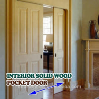 solid oak/pine wood pocket sliding door with locks for closet by Doorwin — thumbnail 6