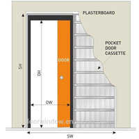 solid oak/pine wood pocket sliding door with locks for closet by Doorwin — thumbnail 5
