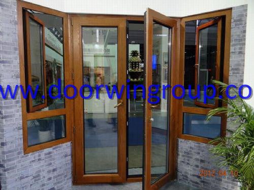 Solid Teak/Oak/Larch/Pine Timber Aluminum French Door, American Style Solid Wood Aluminium French Door - China Timber Door, Timber French Door — product image 0