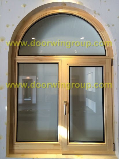 Solid Timber Double Glazing Window, Arched Solid Wood Window, Popular Unique Round Top Arch Design Shape Wooden Window - China Timber Window, Wood Window — product image 0