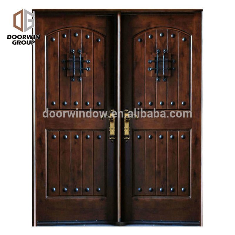 Solid wood frame arched top design knotty alder home doors with OEM/ODM by Doorwin — product image 6