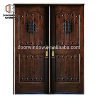 Solid wood frame arched top design knotty alder home doors with OEM/ODM by Doorwin — thumbnail 6