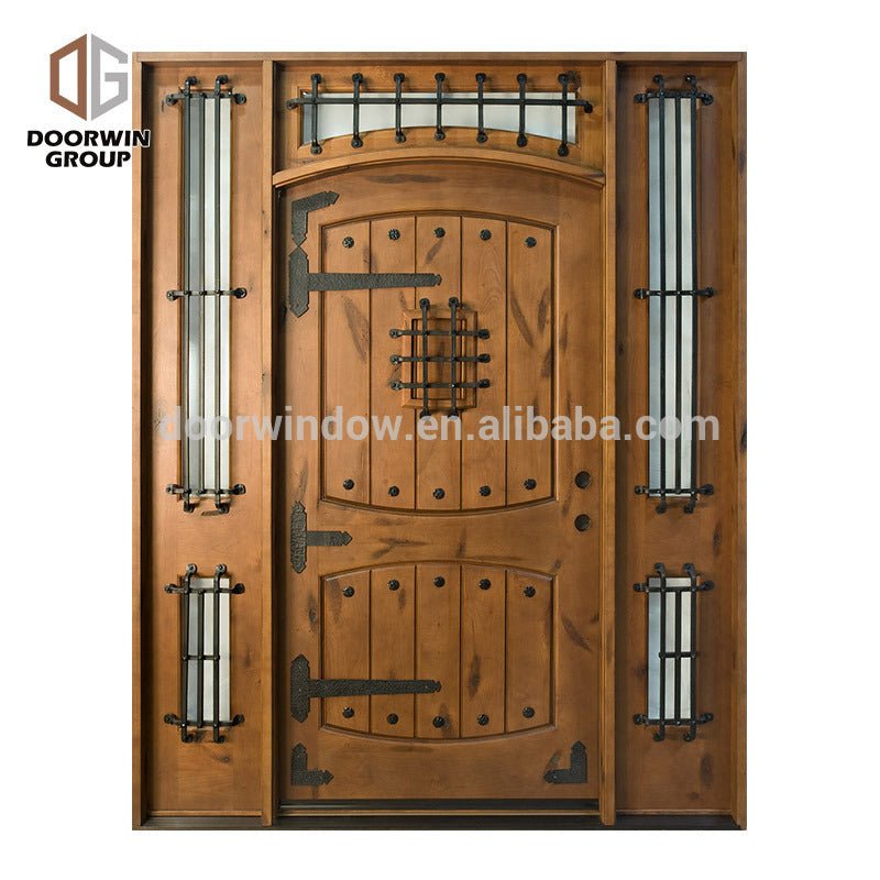 Solid wood frame arched top design knotty alder home doors with OEM/ODM by Doorwin - Doorwin Group Windows & Doors