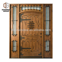 Solid wood frame arched top design knotty alder home doors with OEM/ODM by Doorwin — thumbnail 3