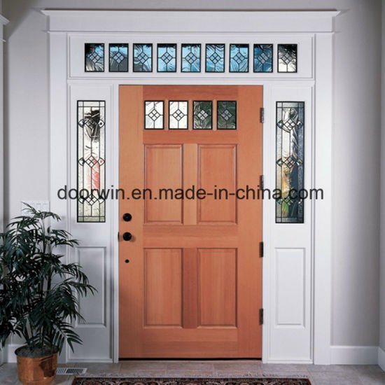 Solid Wood Front Entrance Door with Sidelight - China Safety Heat Strengthened Tempered Glass, Casement Door — product image 0