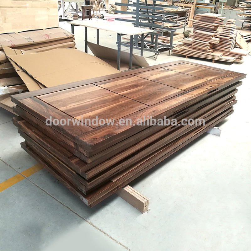Soundproof unstained finger joint wood board with walnut veneers flush door for home by Doorwin — product image 1
