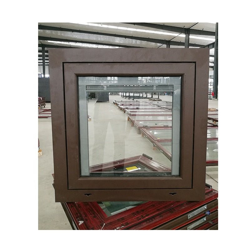 special shape Brown anodized aluminum windows with built in shutter - Doorwin Group Windows & Doors