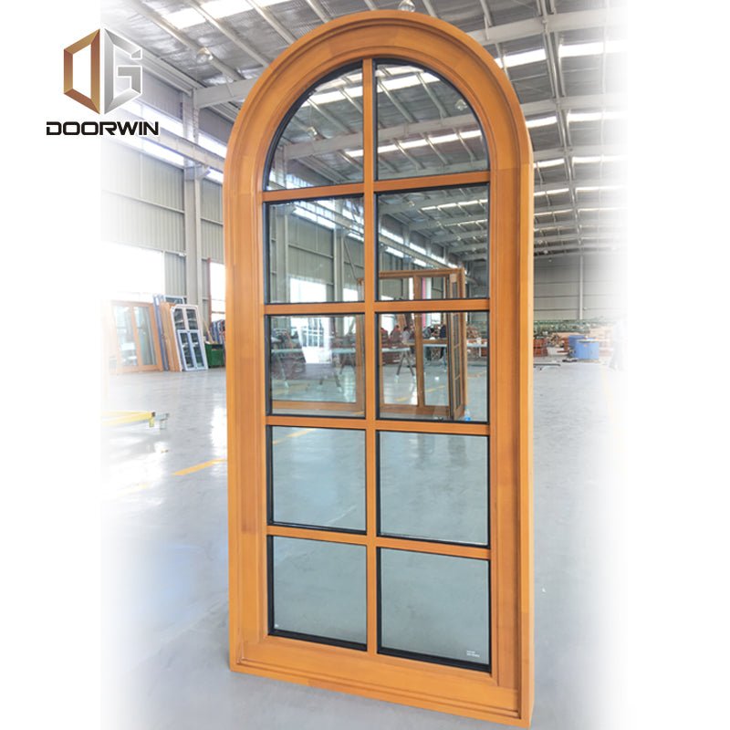 specialty shapes window-07 round top picture window with full divided lite grille design - Doorwin Group Windows & Doors