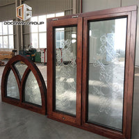 specialty shapes window-27 Fantastic arched oak wood window frame with carved glass - Doorwin Group Windows & Doors