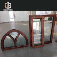 specialty shapes window-27 Fantastic arched oak wood window frame with carved glass - Doorwin Group Windows & Doors