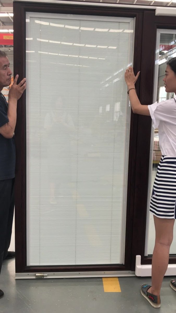 Super September Purchasing Casement shutter door built-in louvers window aluminum swing doors by Doorwin on Alibaba — product image 2