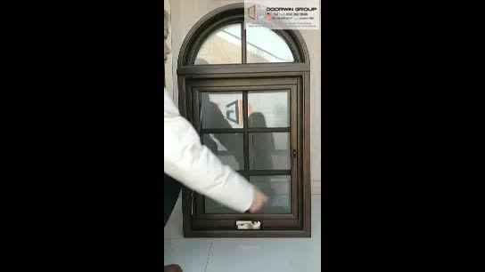 Super September Purchasing solid wood crank open window arch window design by Doorwin on Alibaba — product image 2