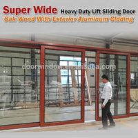 Super wide lift sliding door solid oak with exterior aluminum cladding sliding door system from China brandby Doorwin — thumbnail 3