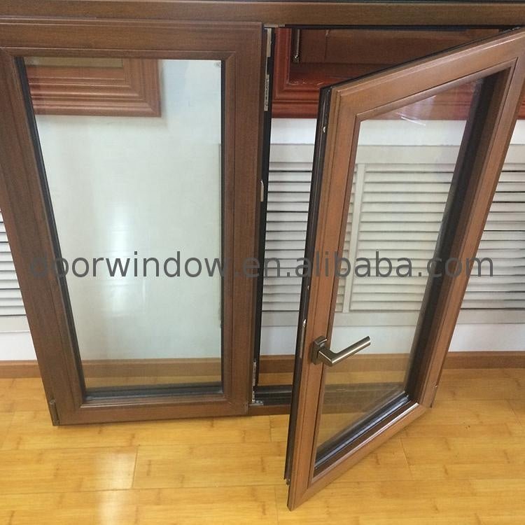 teak wood clad thermal break aluminum tilt turn window — product image 7