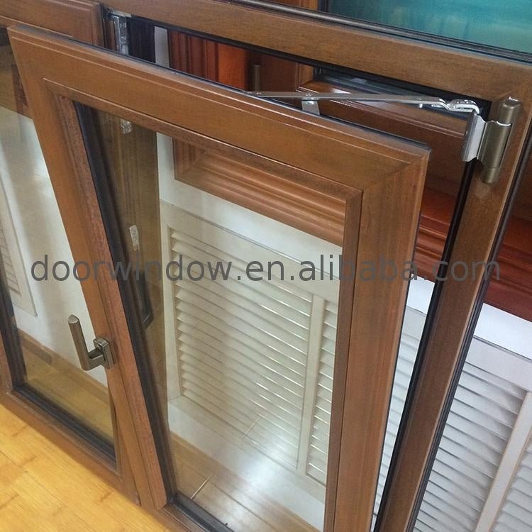 teak wood clad thermal break aluminum tilt turn window — product image 3