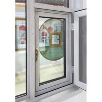Texas white wholesale shatterproof outswing window with wood grain color finishing windows with safety glass — thumbnail 2