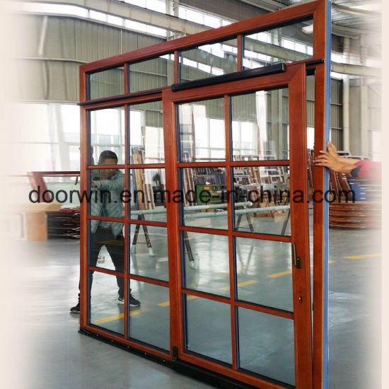 Thermal Break Aluminum with Red Oak Wood Cladding Form Inside Sliding Door - China Sliding Door System, Sliding Door with Built in Blinds - Doorwin Group Windows & Doors