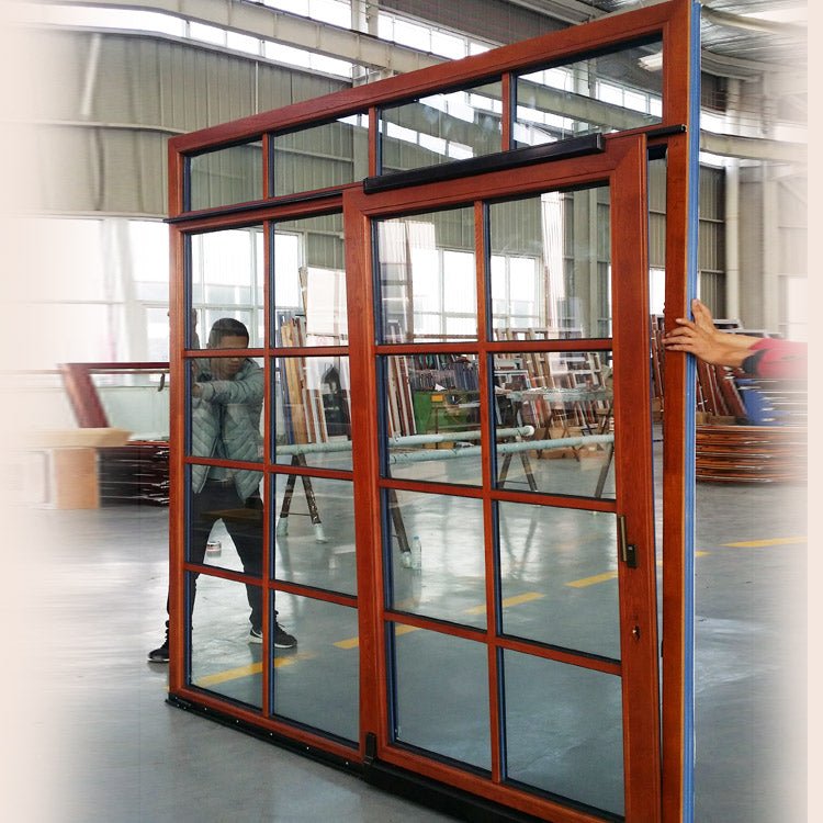 thermal break aluminum with red oak wood cladding form inside，tilt and sliding door - Doorwin Group Windows & Doors