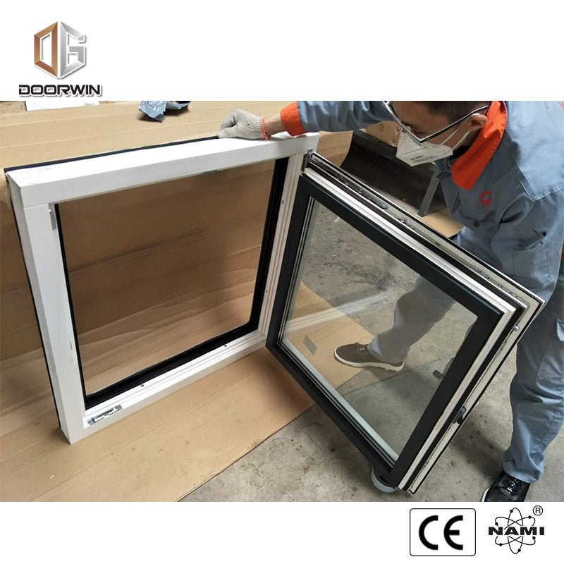 tilt turn window-22 white oak wood tilt turn window with exterior aluminum cladding — product image 4