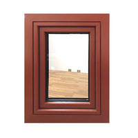 tilt turn window-33 oak wood window with exterior aluminum cladding fitted with hidden hinges — thumbnail 3