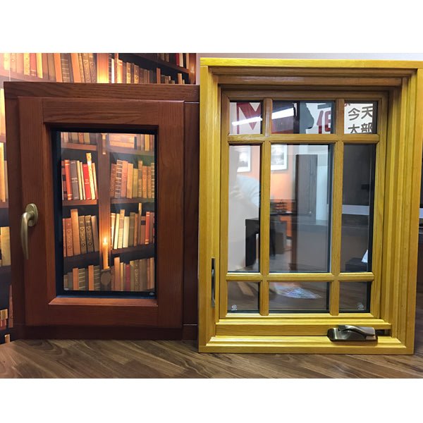 tilt turn window-33 oak wood window with exterior aluminum cladding fitted with hidden hinges - Doorwin Group Windows & Doors