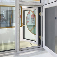 tilt turn window-44 outswing window with wood grain color finishing — thumbnail 1