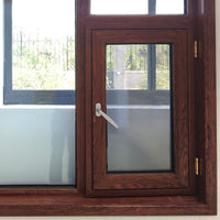 tilt turn window with German hardware and 3D wood grain finishing — thumbnail 1