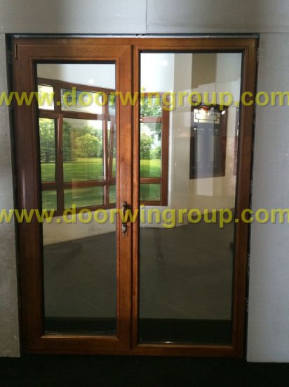 Timber Aluminum Patio Door, Double/Triple Glazing Tempered Glass Door, High Quality Wood Aluminum Hinged Door - China Wood Clad Alu Door, Alu Clad Wood Glass Door — product image 0