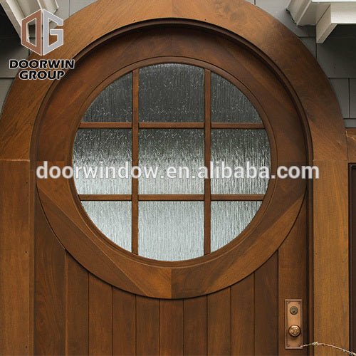 Top Round Circle Solid Wood Hinged Door Customizable Entry Wood Door by Doorwin — product image 3