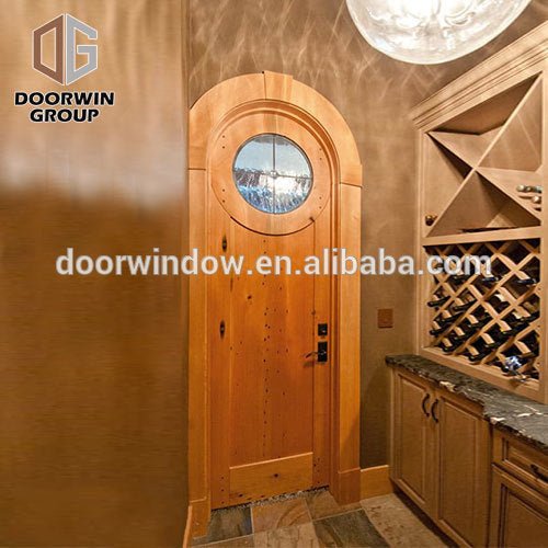 Top Round Circle Solid Wood Hinged Door Customizable Entry Wood Door by Doorwin — product image 4